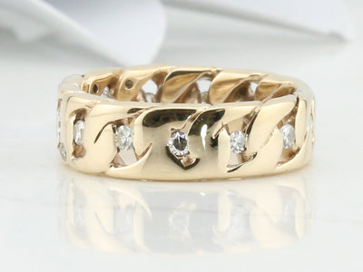 Curb Link Diamond Ring