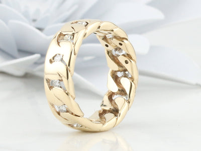 Curb Link Diamond Ring