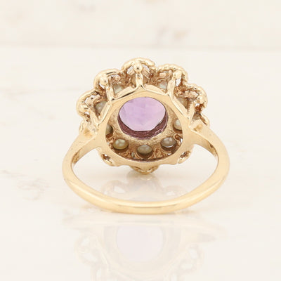 Amethyst and Pearl Ring