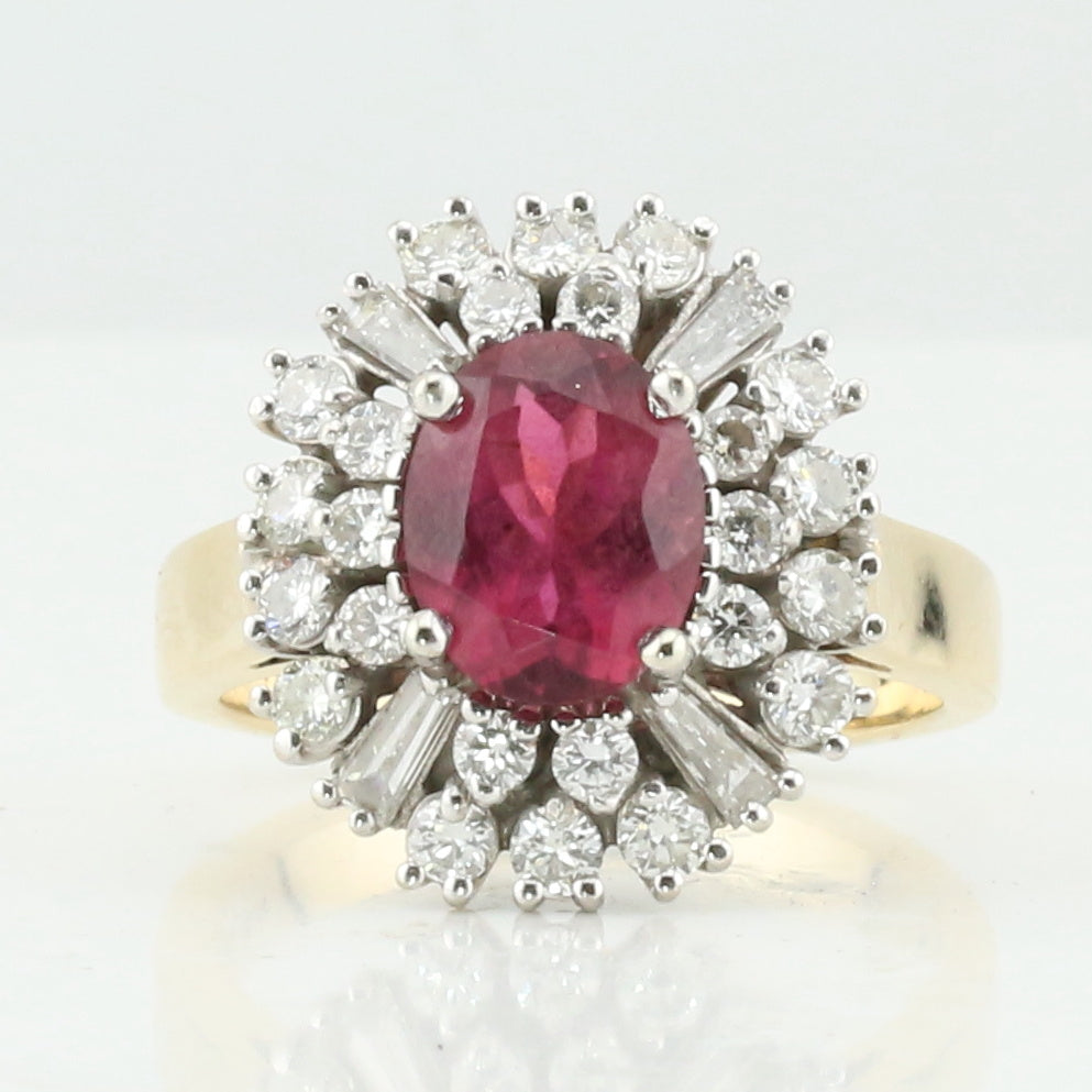 Tourmaline and Diamond Ring