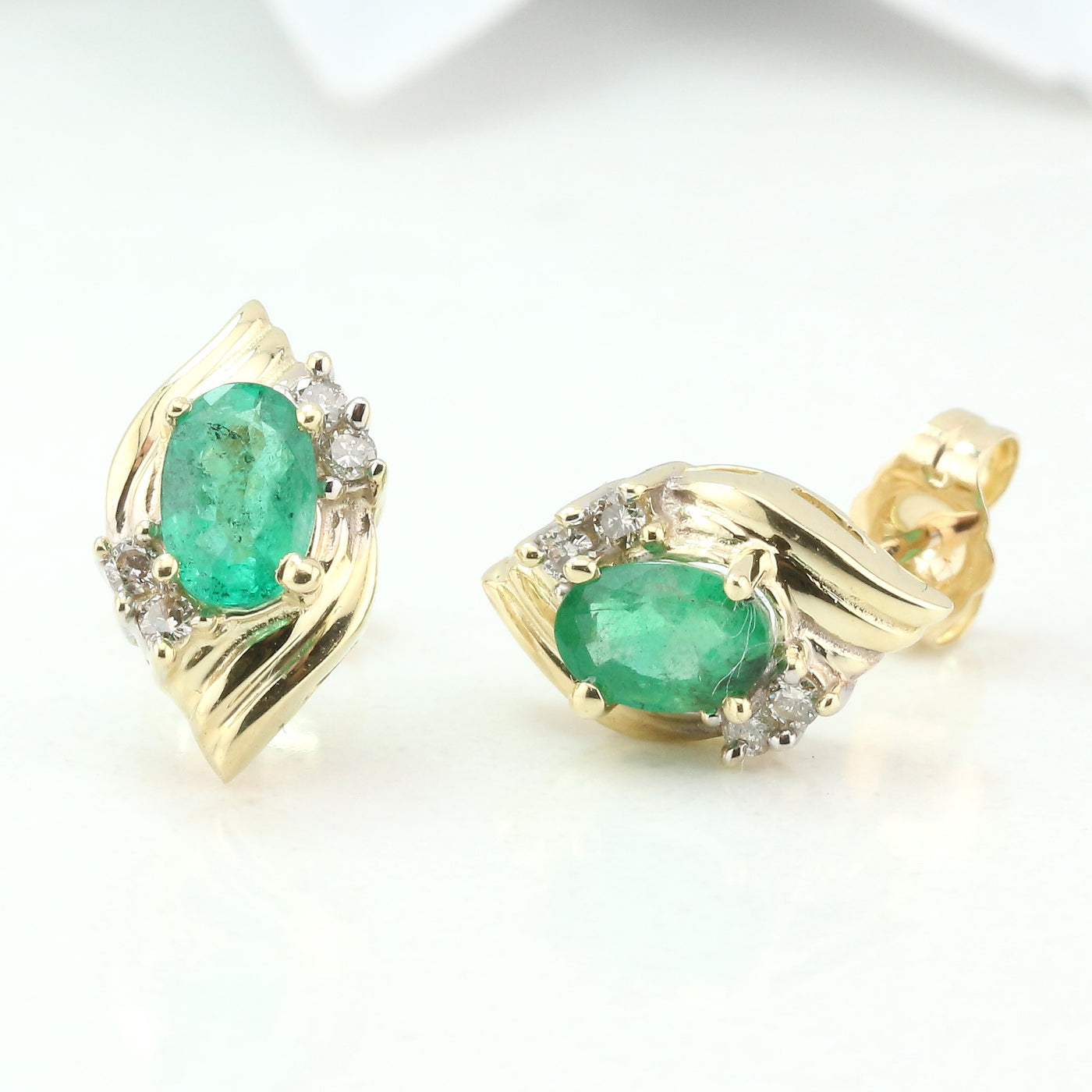 Emerald and Diamond Earrings