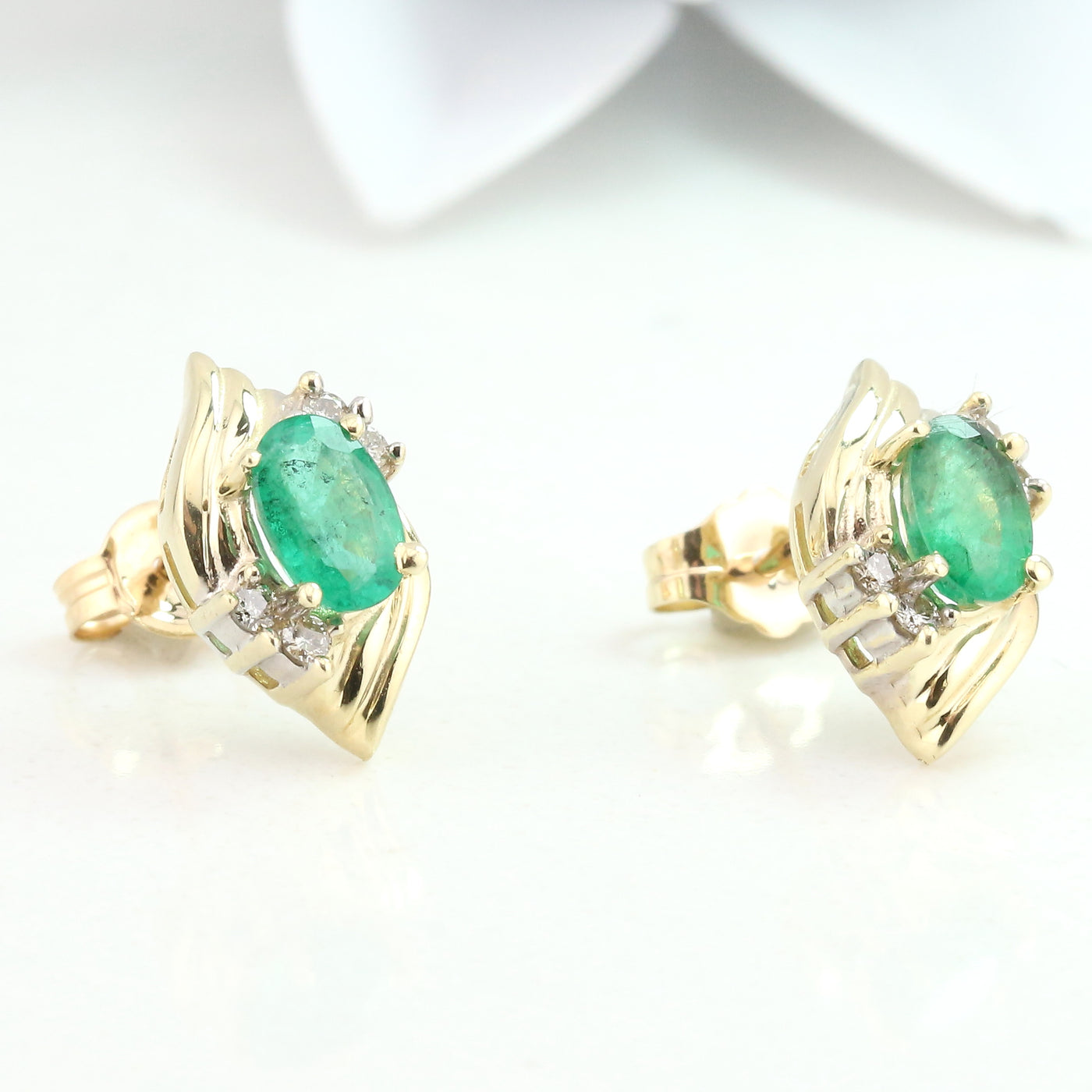 Emerald and Diamond Earrings