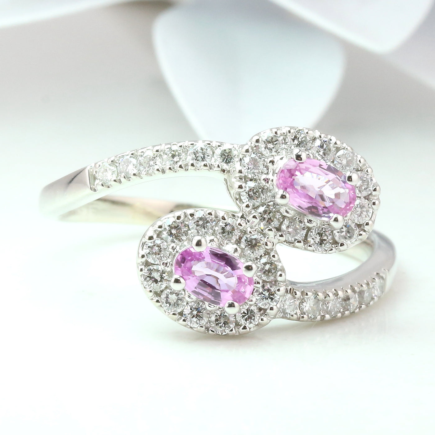 Pink Sapphire and Diamond Ring