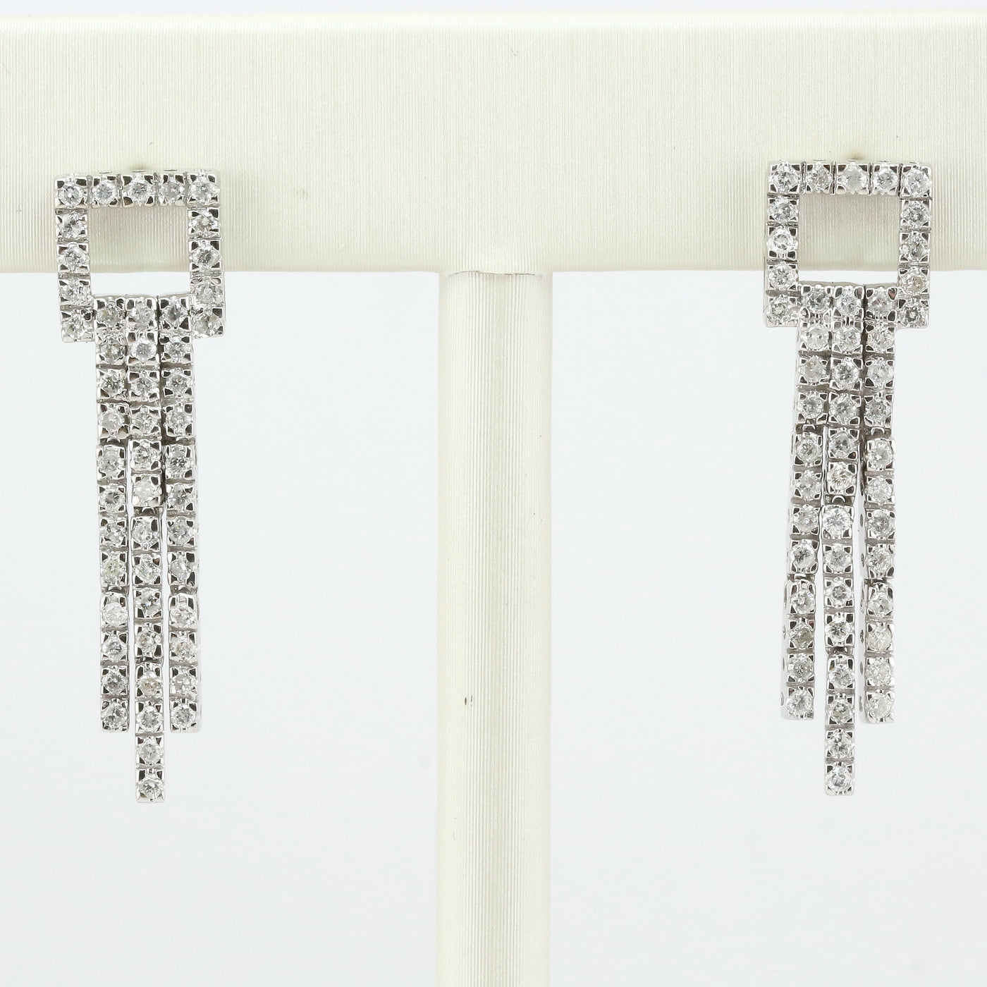 White Gold Dangle Earrings