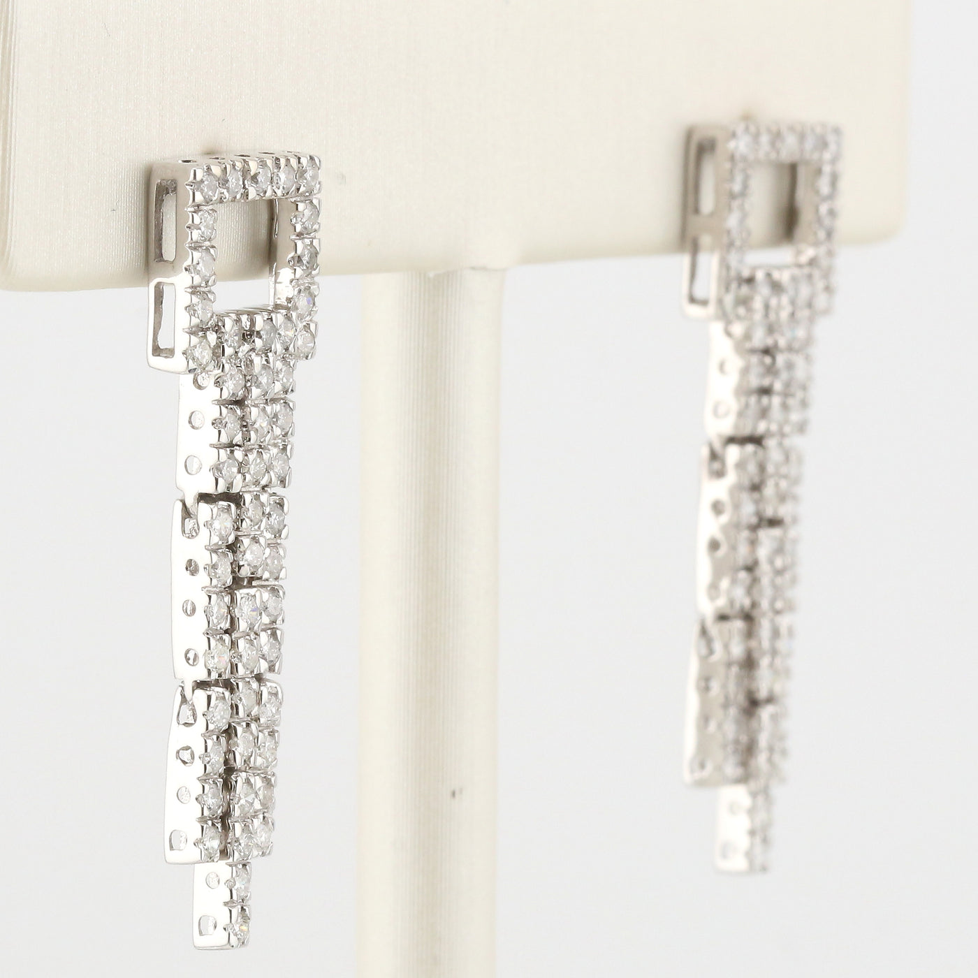 White Gold Dangle Earrings