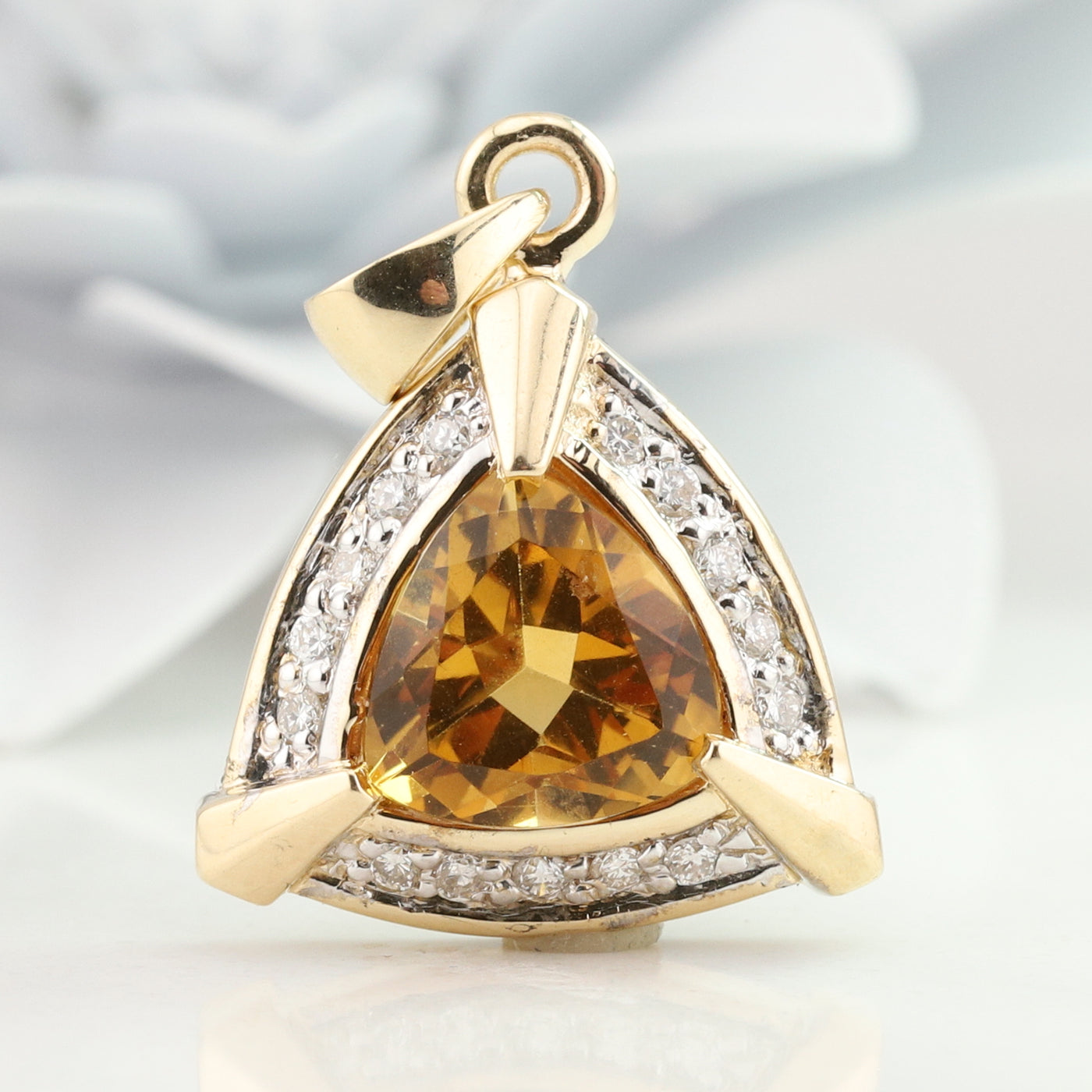 Diamond and Citrine Pendant