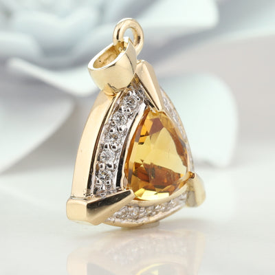 Diamond and Citrine Pendant