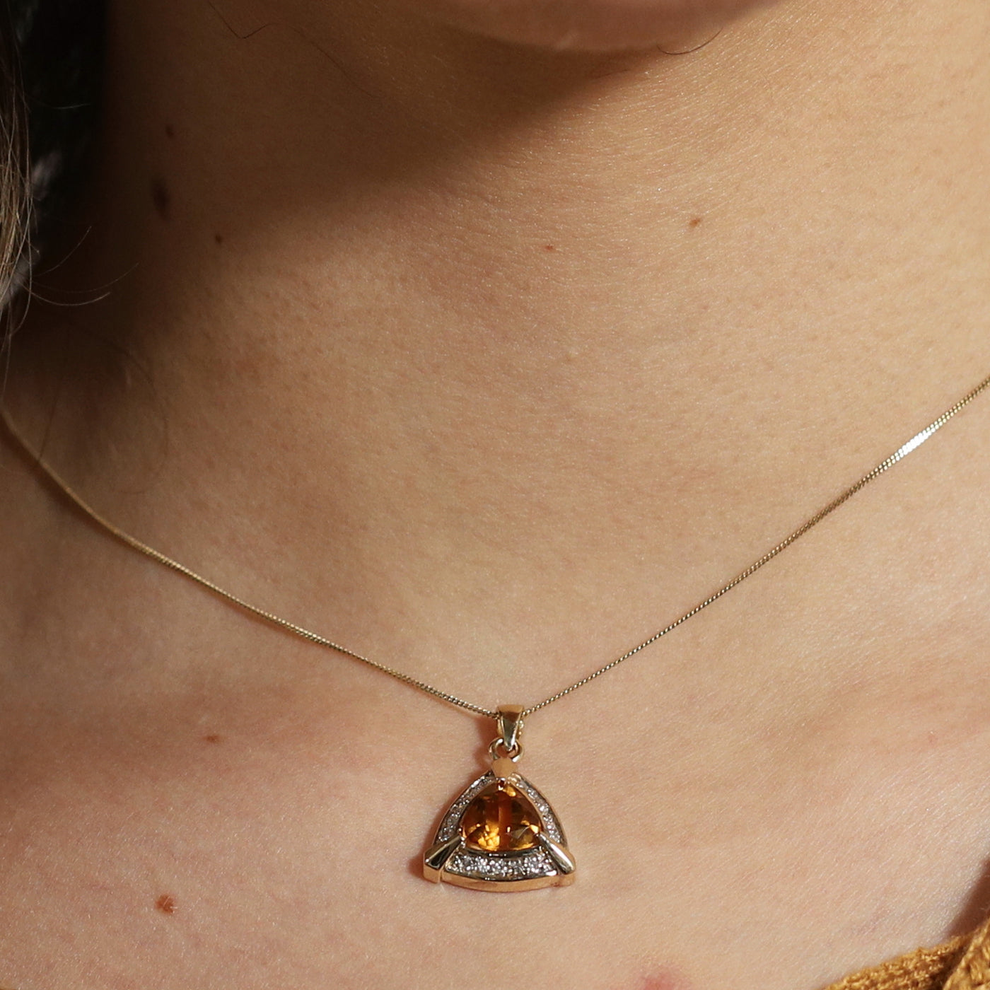 Diamond and Citrine Pendant