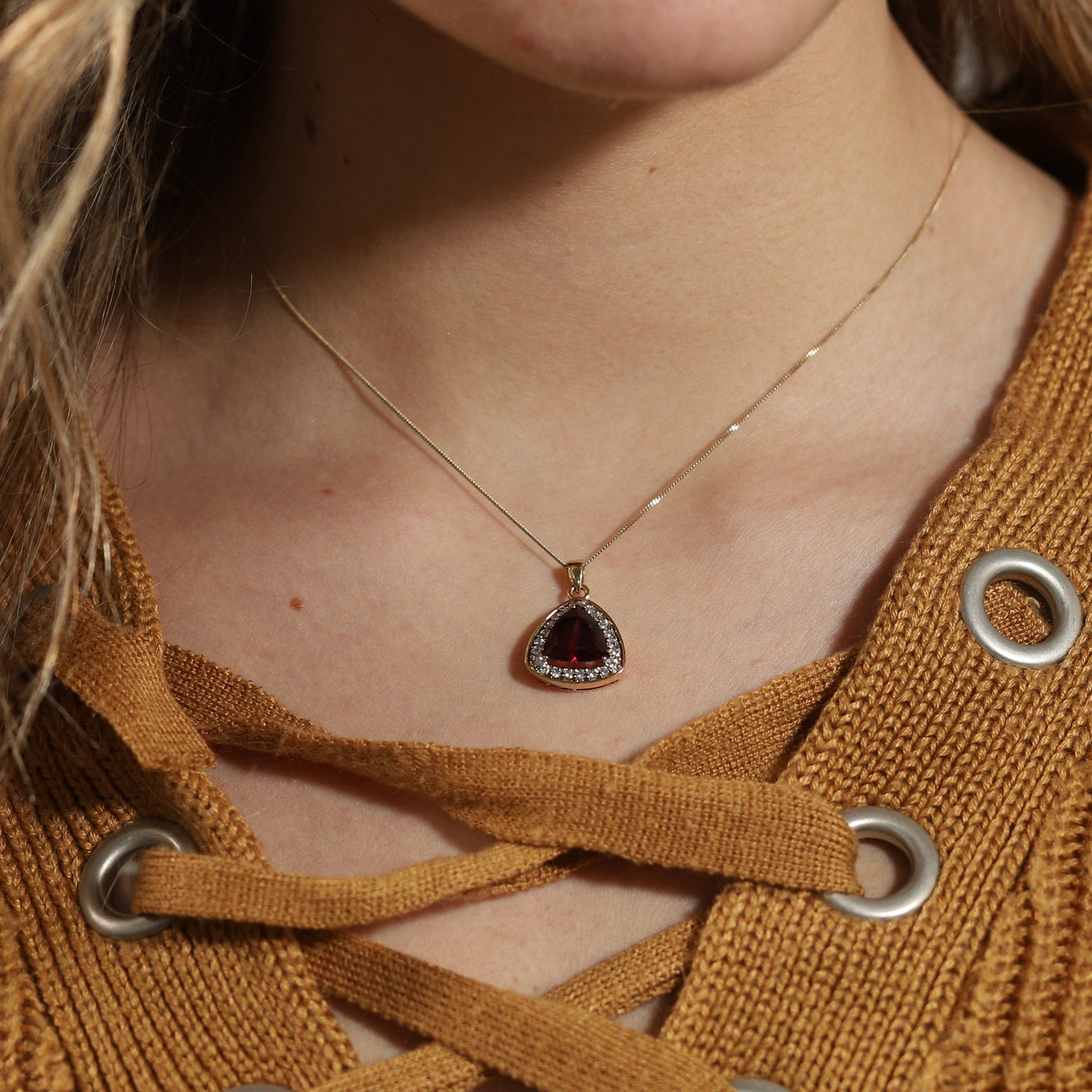 Garnet and Diamond Pendant