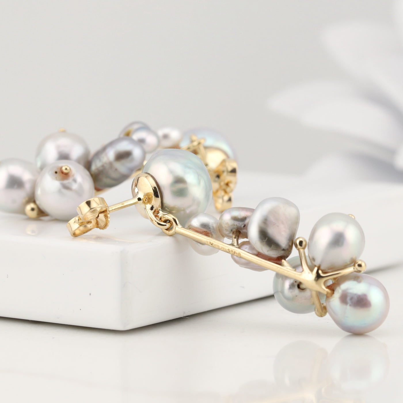 Baroque Grey Pearl Earrings