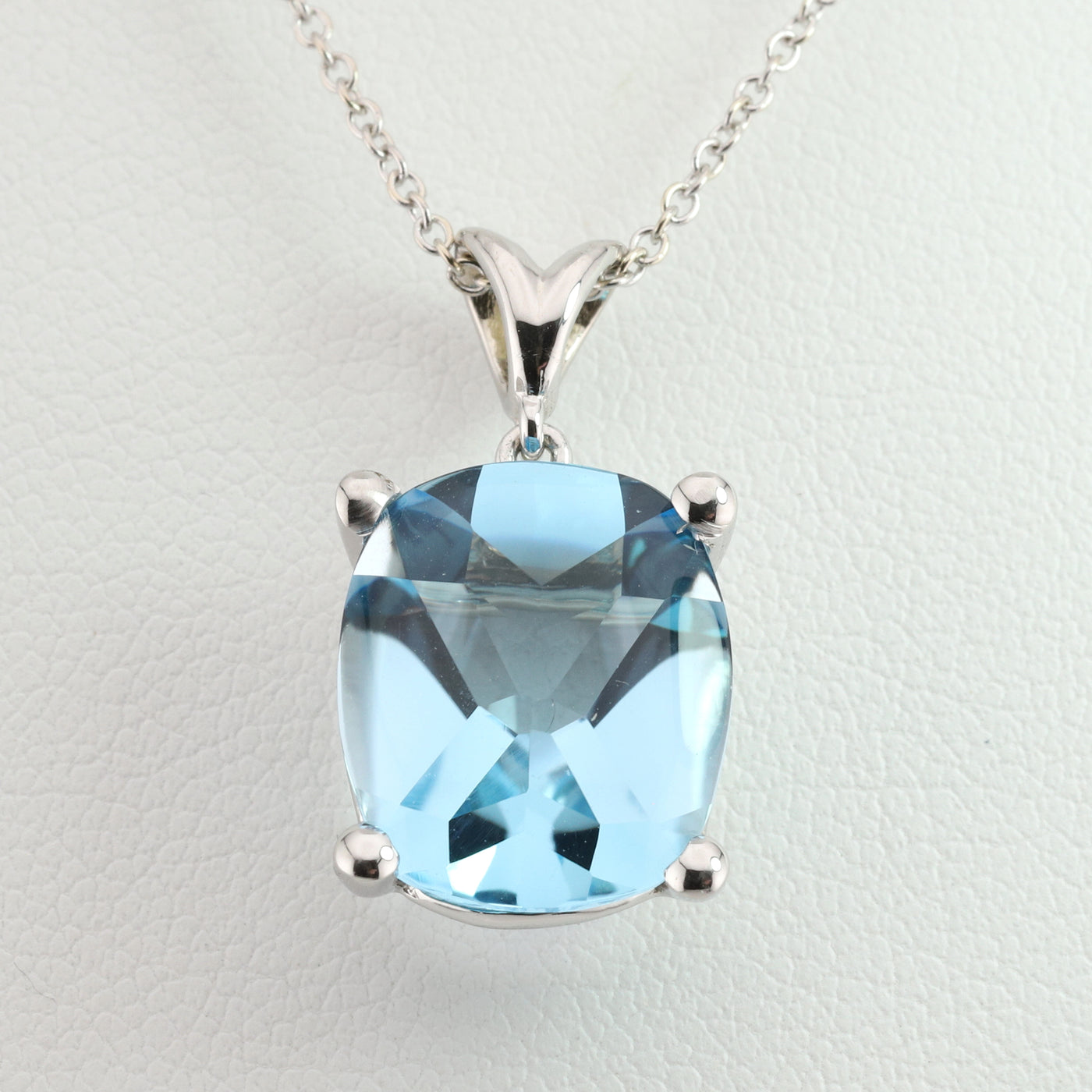 Blue Topaz Pendant and Chain