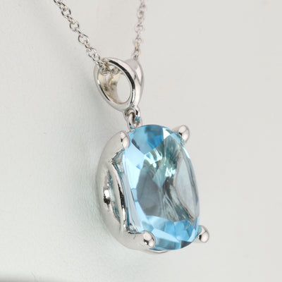 Blue Topaz Pendant and Chain