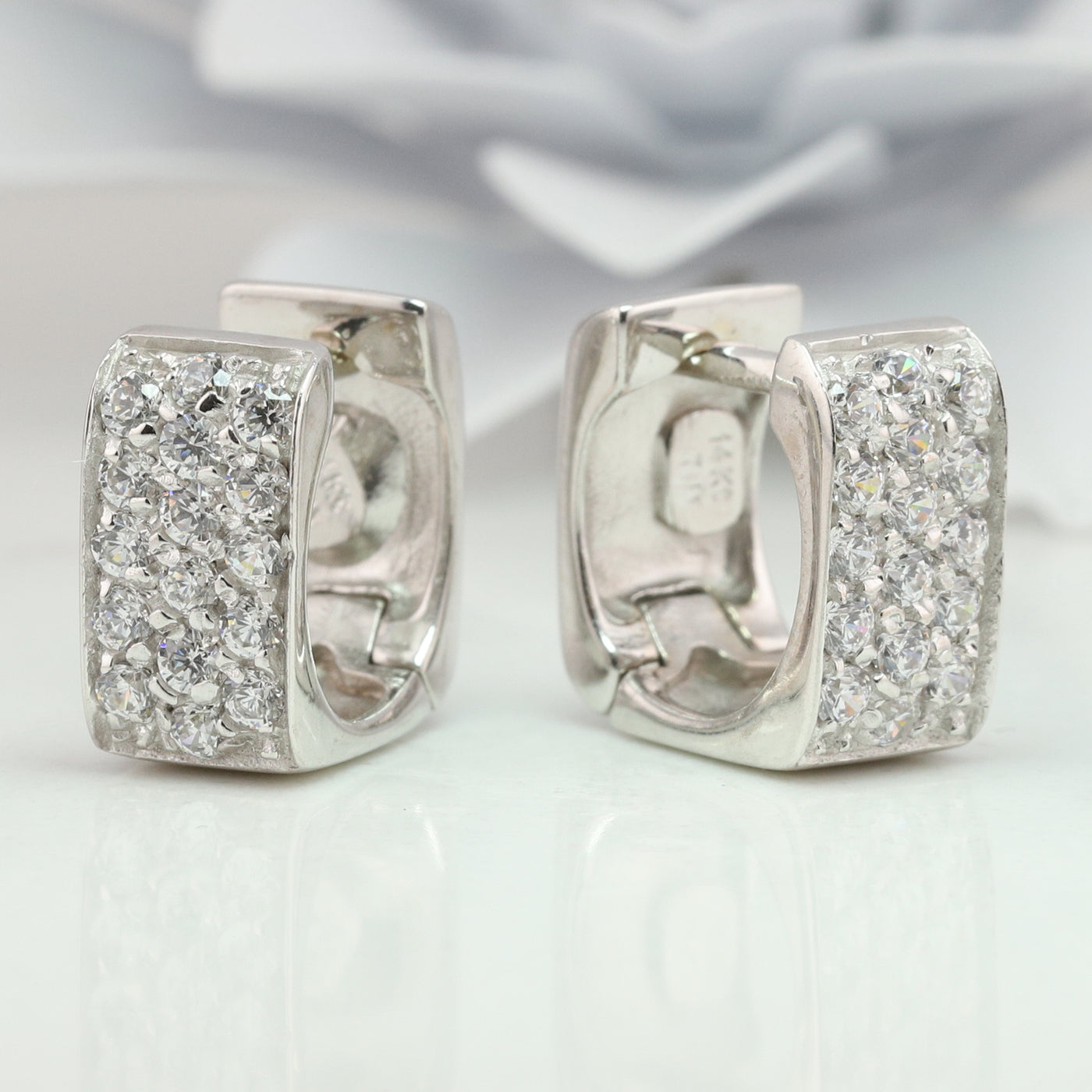 Diamond Huggie Earrings