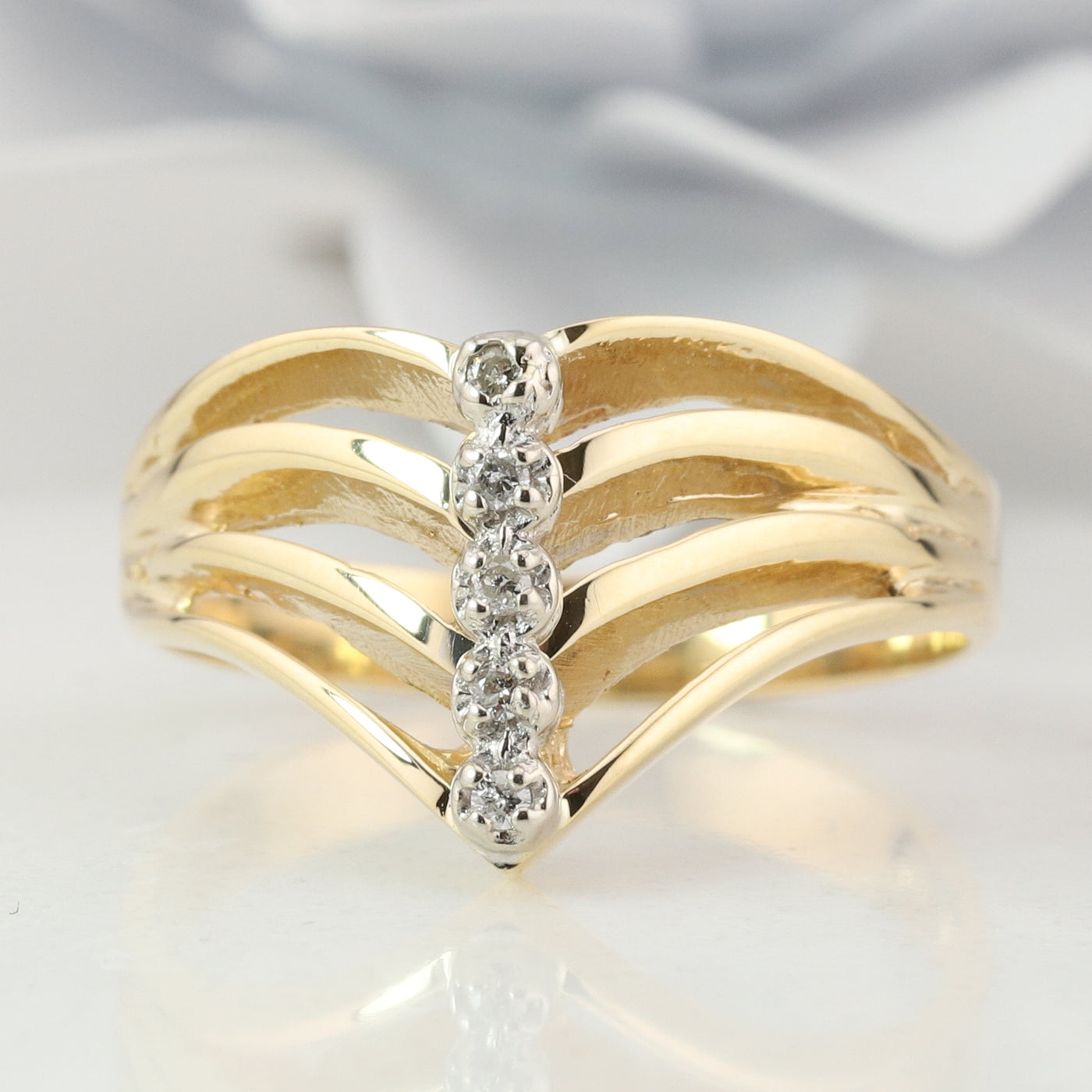 Diamond Chevron Ring