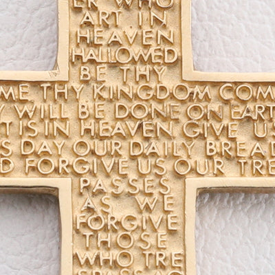 Engraved Yellow Gold Cross Pendant