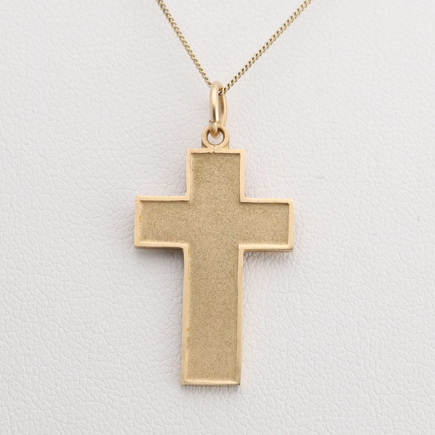 Engraved Yellow Gold Cross Pendant