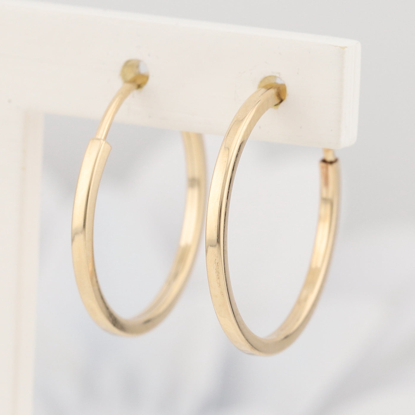 Yellow Gold Sleeper Hoop Earrings