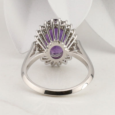 Amethyst Diamond Ring