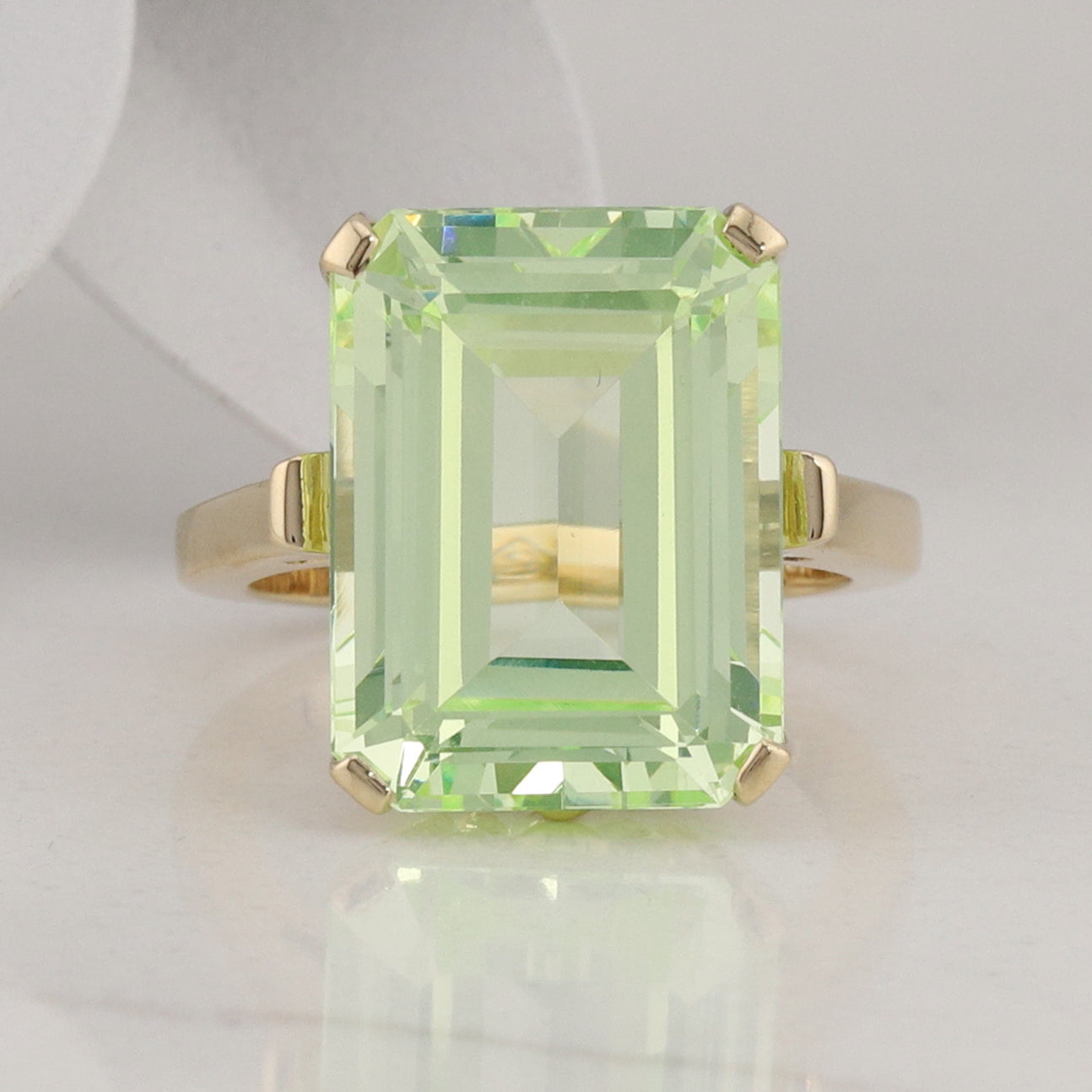 Synthetic Green Spinel Ring