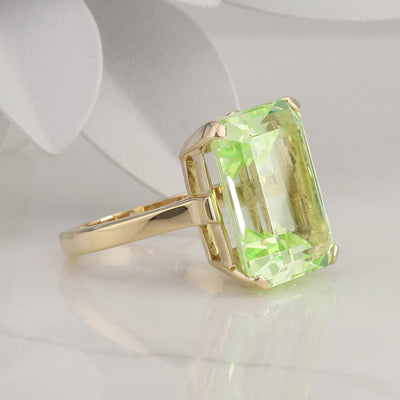 Synthetic Green Spinel Ring