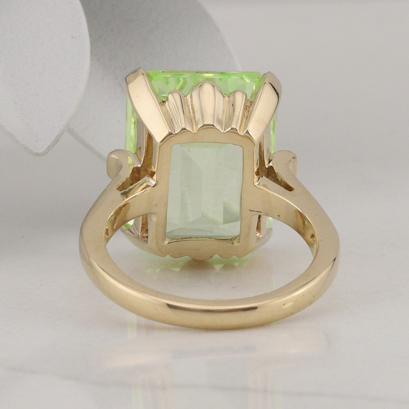 Synthetic Green Spinel Ring