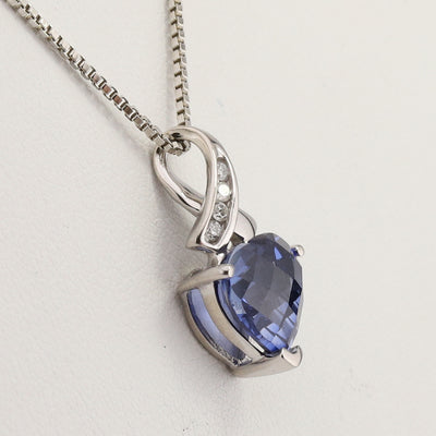 Tanzanite Heart Pendant and Chain