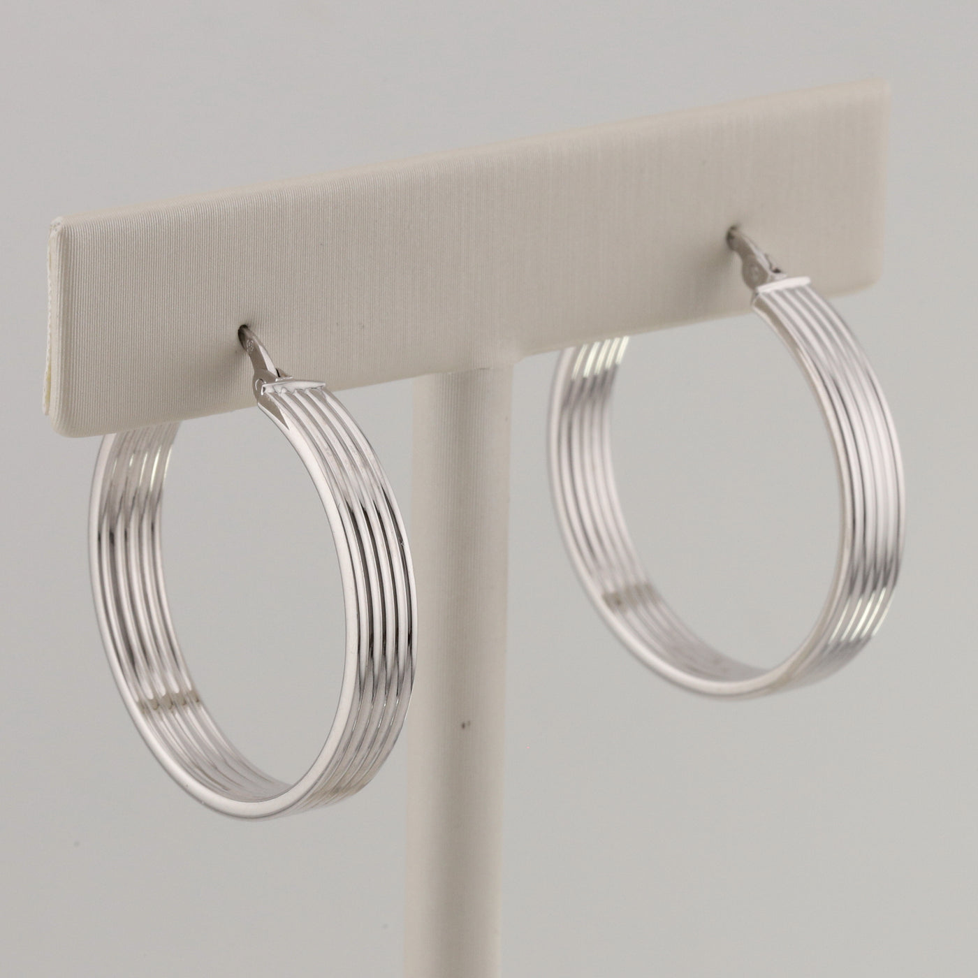 White Gold Hoop Earrings
