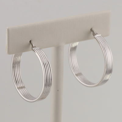 White Gold Hoop Earrings