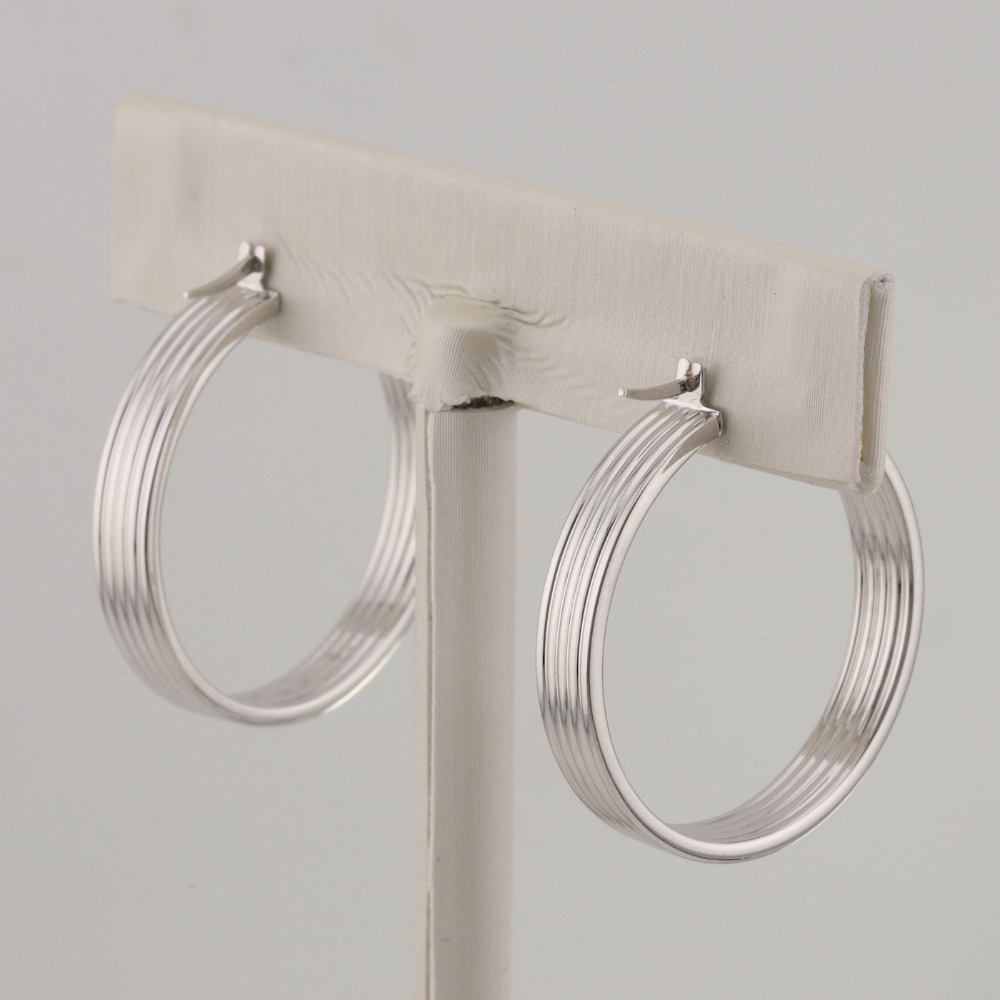 White Gold Hoop Earrings