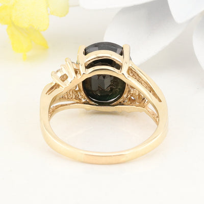 Yellow Gold Sapphire and Diamond Ring