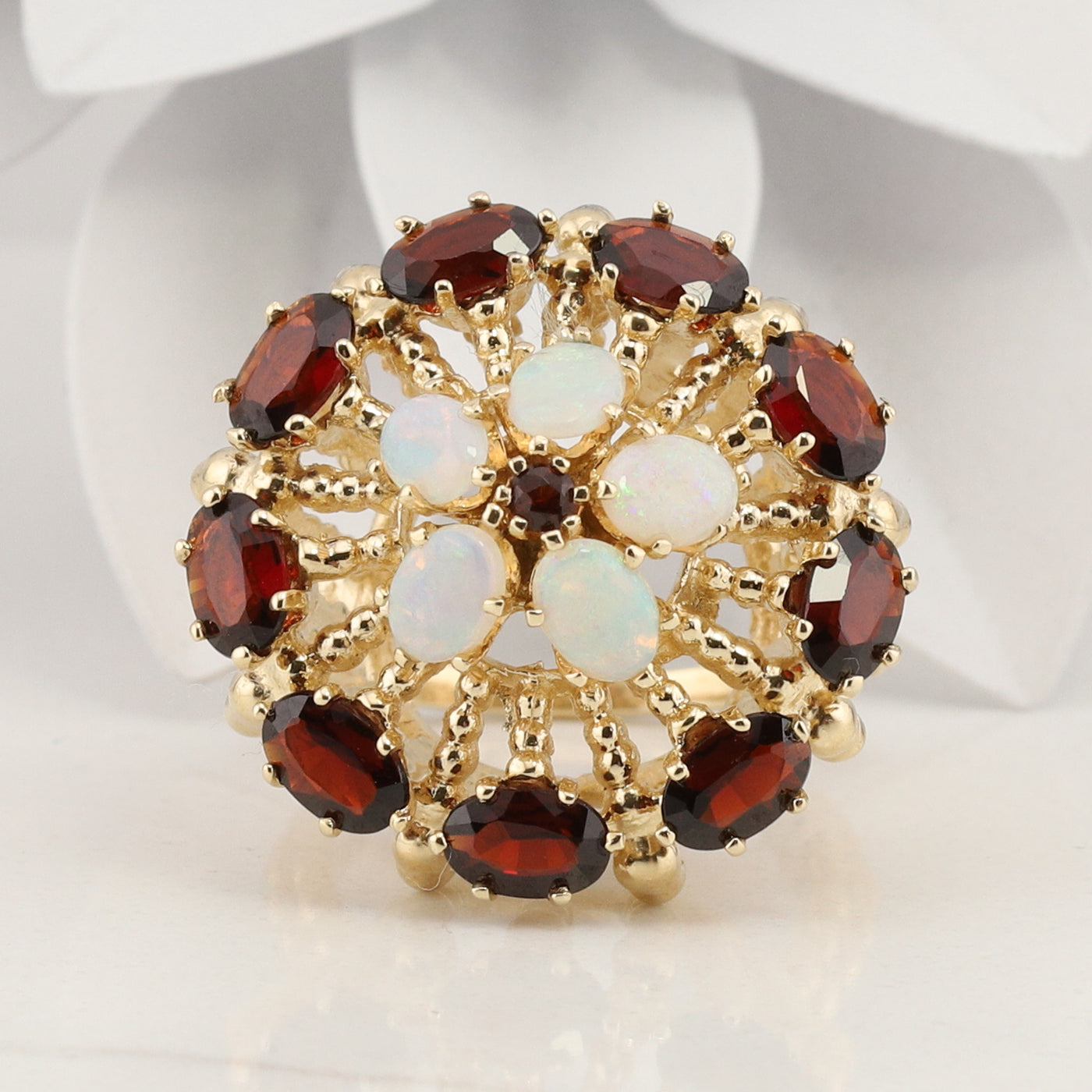 Garnet and Opal Ring