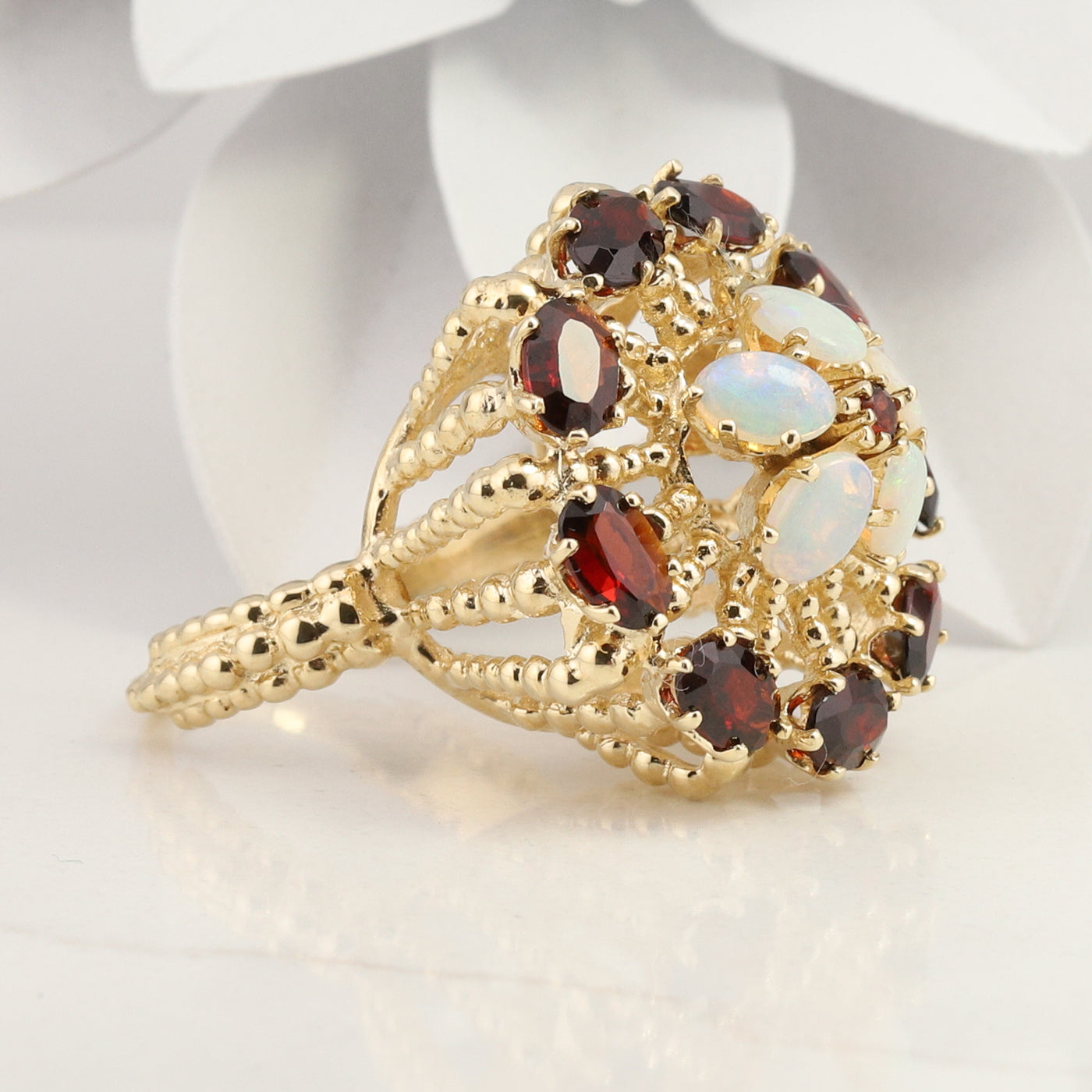 Garnet and Opal Ring