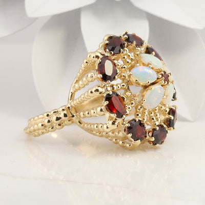 Garnet and Opal Ring