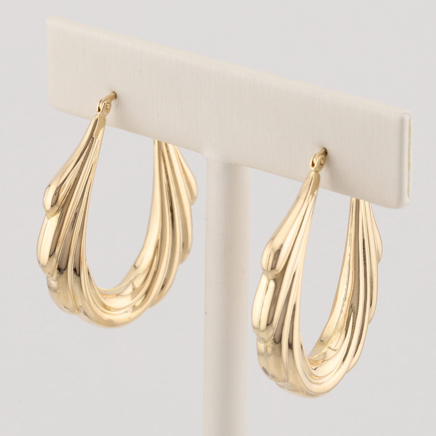Yellow Gold Oval Hoop Earrings