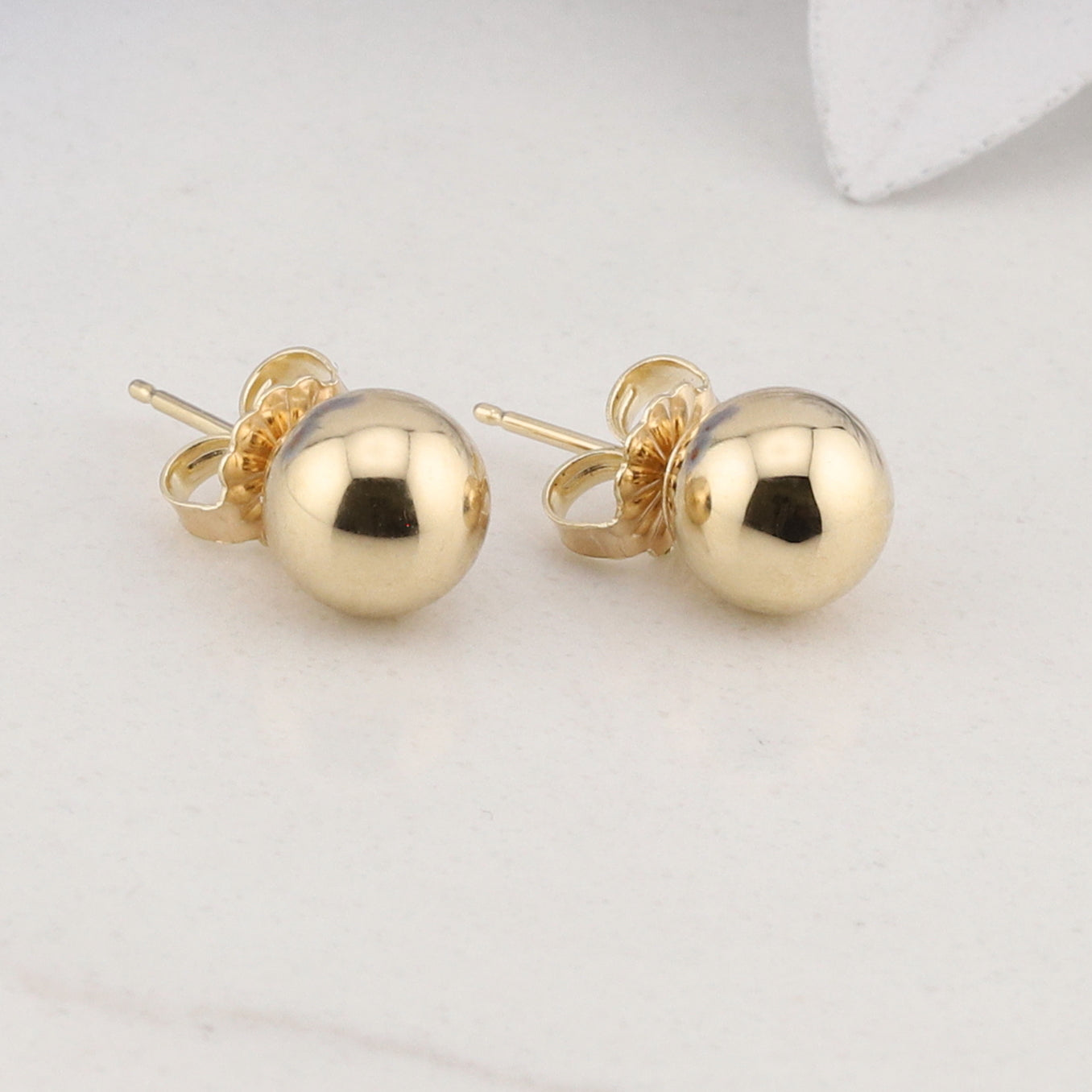 Yellow Gold Ball Stud Earrings