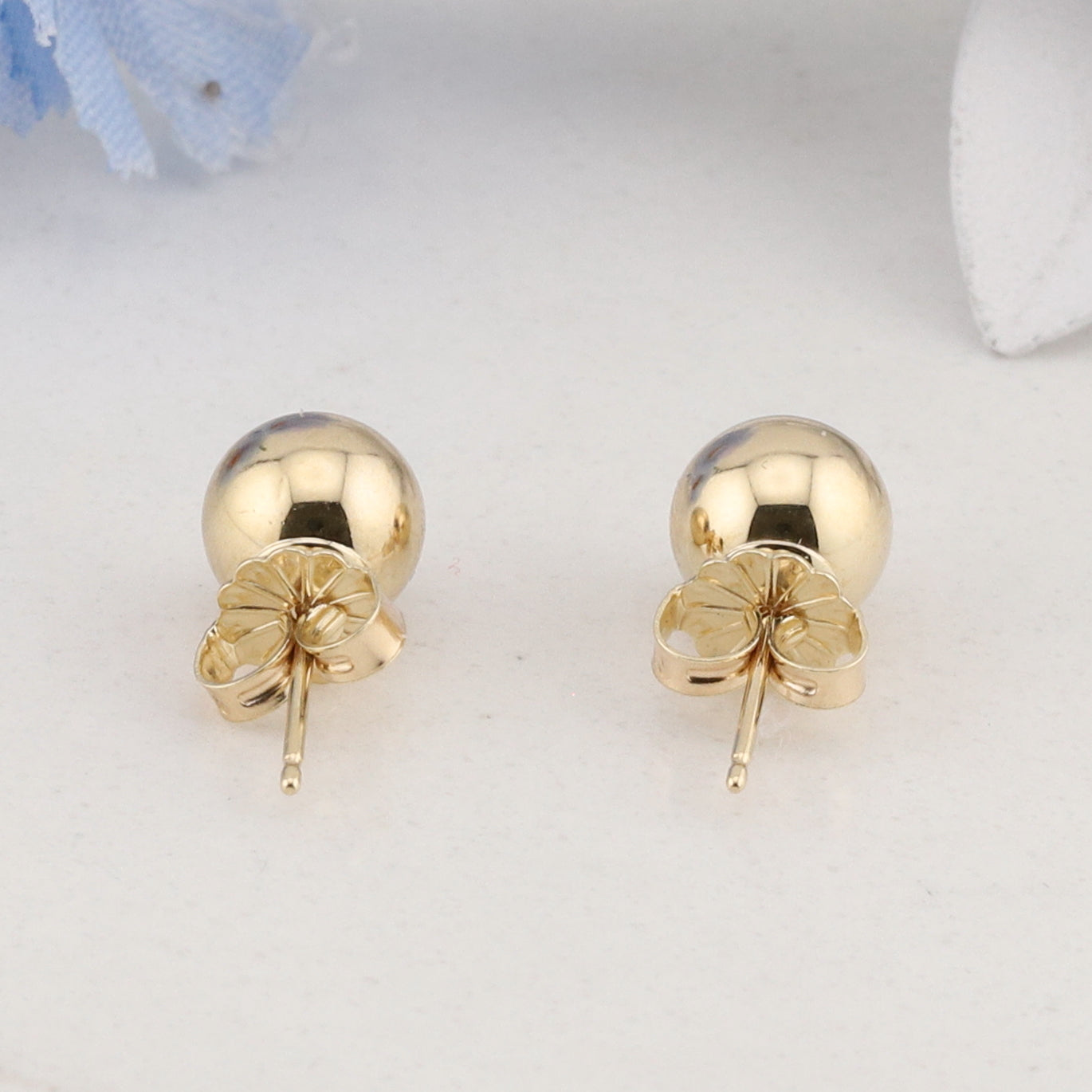 Yellow Gold Ball Stud Earrings