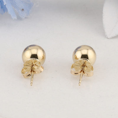 Yellow Gold Ball Stud Earrings