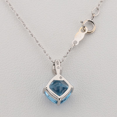 Blue Topaz Pendant with Chain