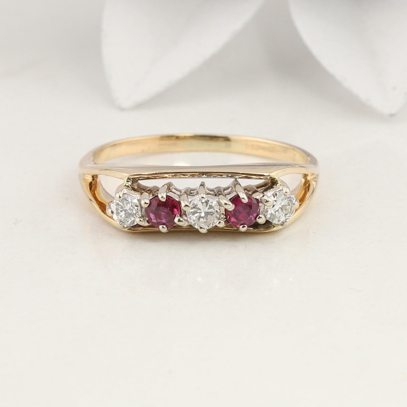 Yellow Gold Ruby and Diamond Ring