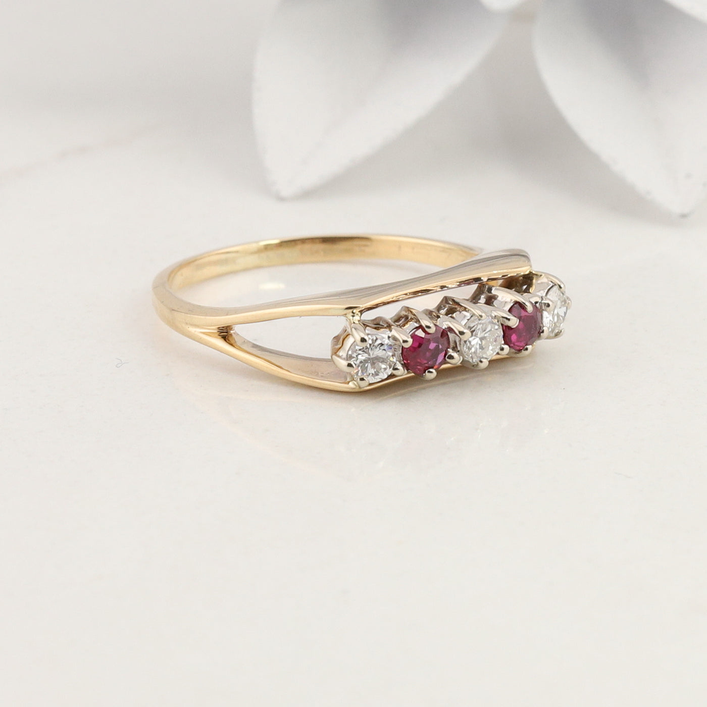 Yellow Gold Ruby and Diamond Ring