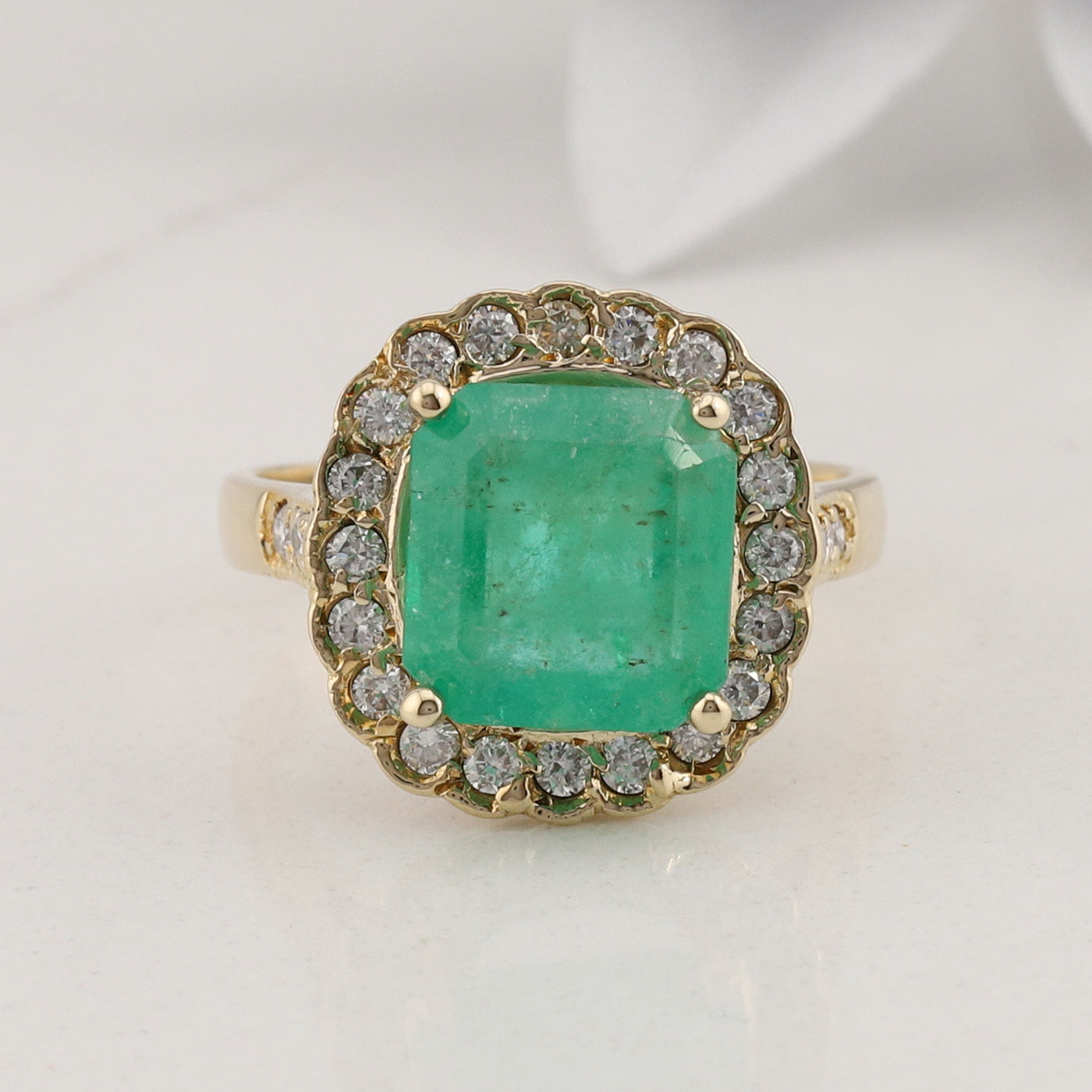 Emerald and Diamond Ring