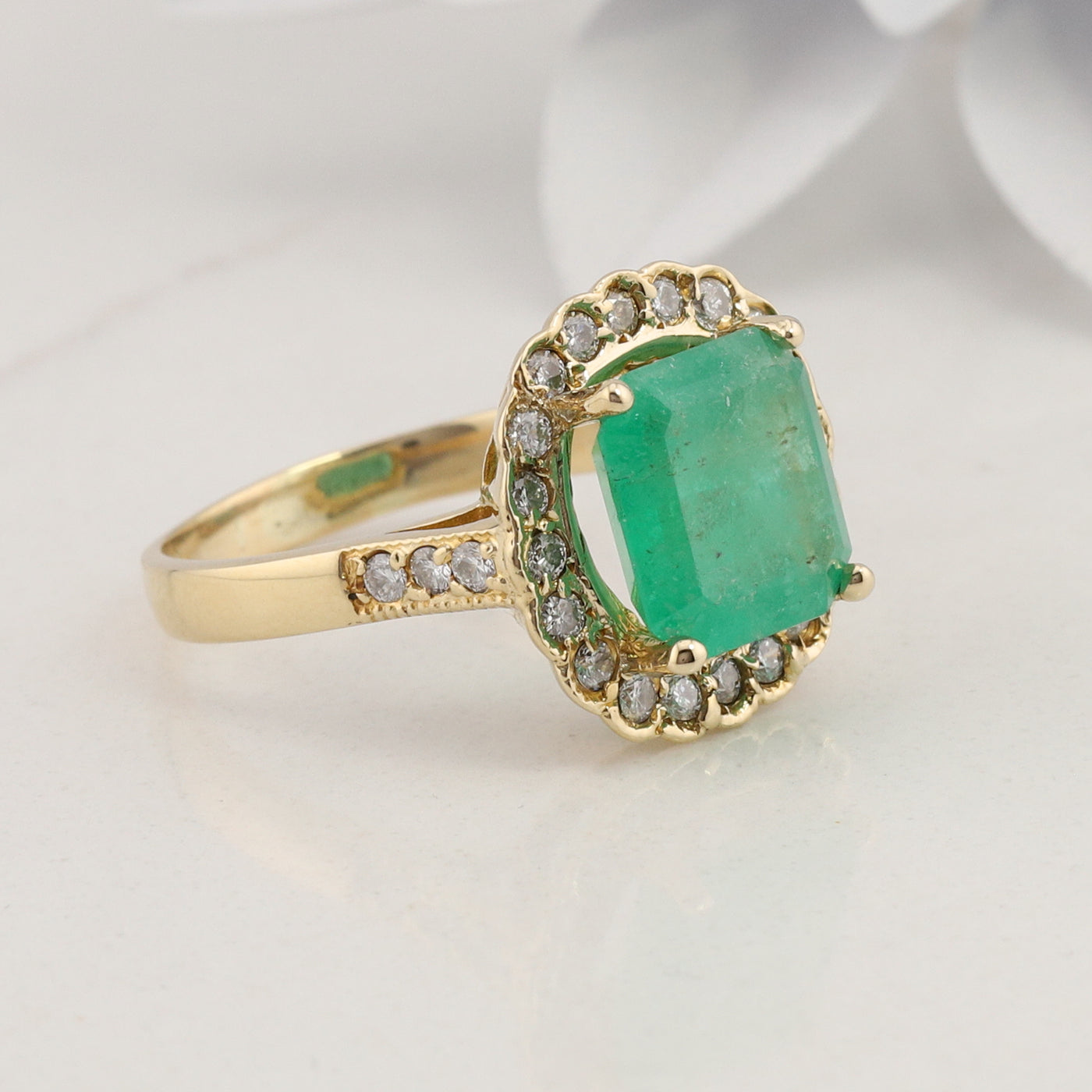 Emerald and Diamond Ring