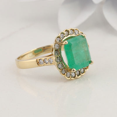 Emerald and Diamond Ring