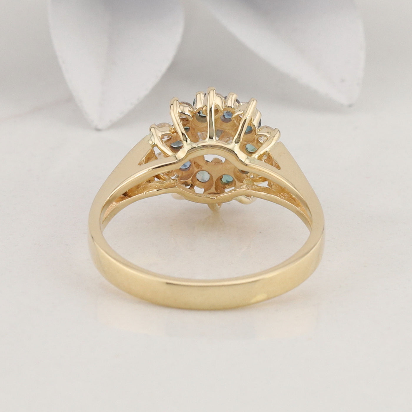 Green Sapphire and Diamond Ring