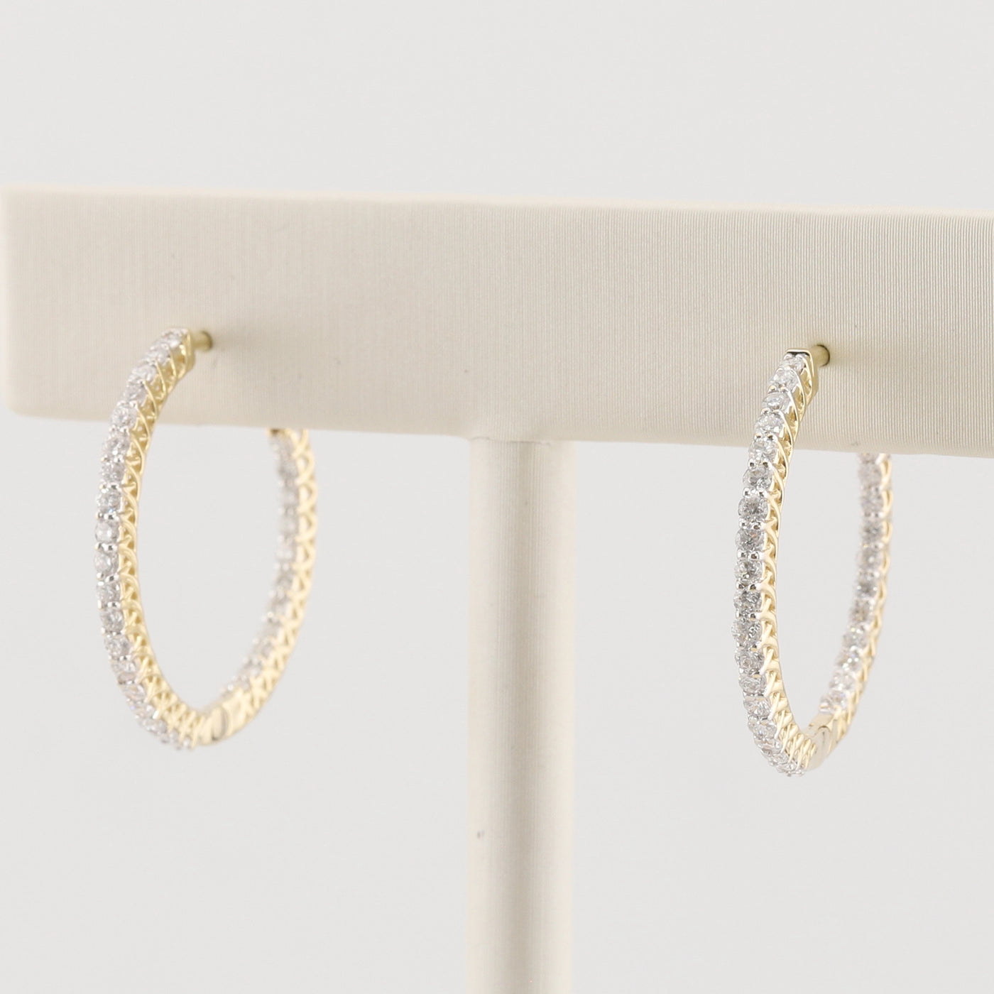 Yellow Gold Diamond Hoop Earrings