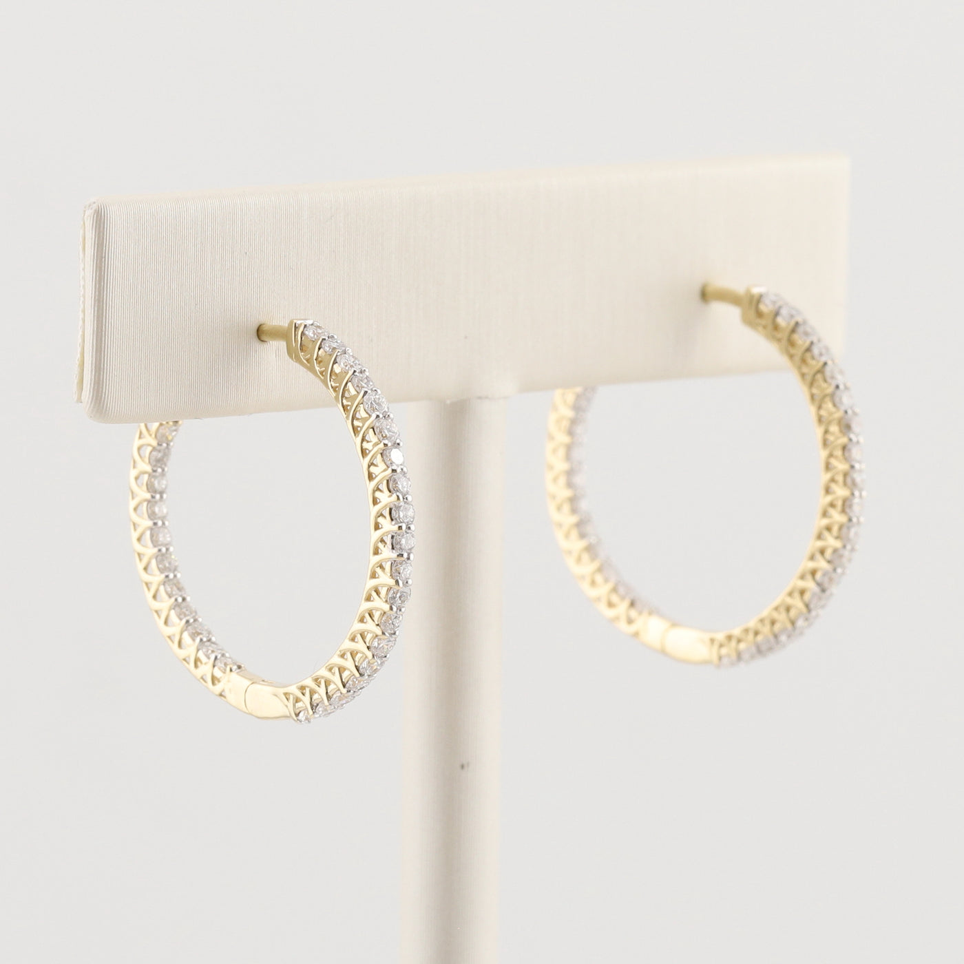 Yellow Gold Diamond Hoop Earrings
