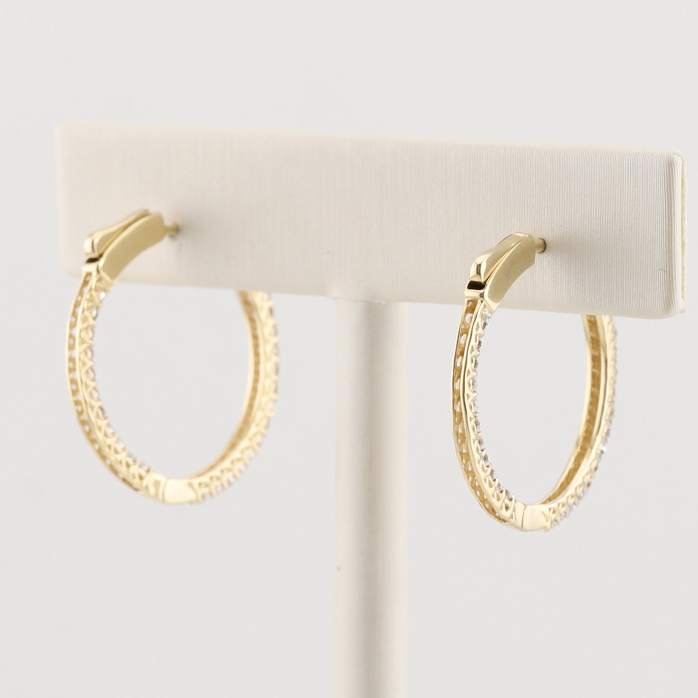 Yellow Gold Diamond Hoop Earrings