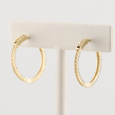 Yellow Gold Diamond Hoop Earrings