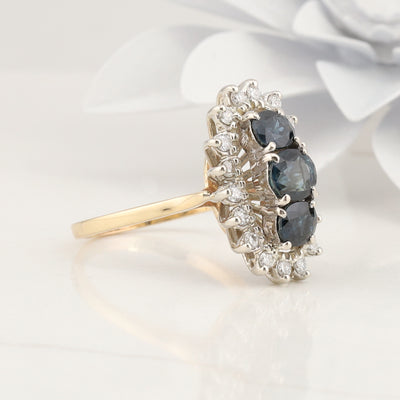 Two Toned Sapphire and Diamond Ring