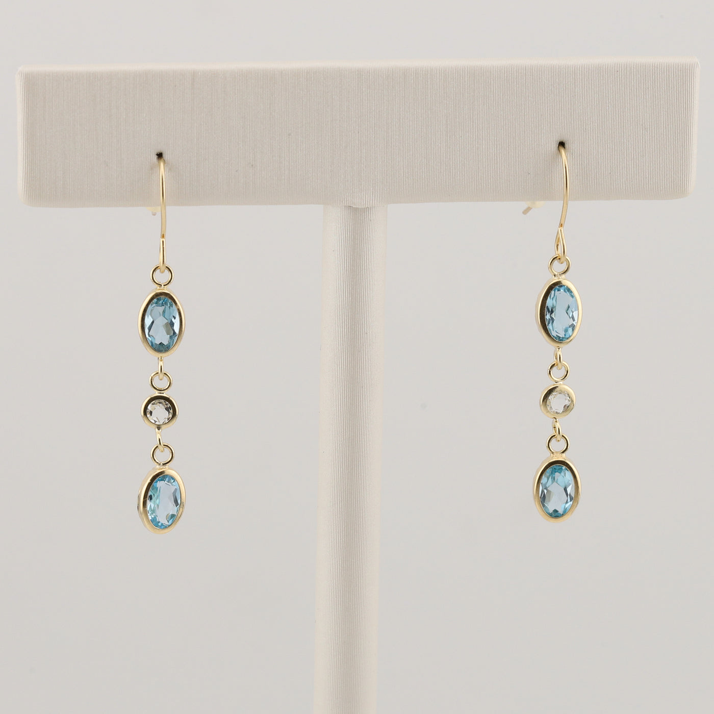 Blue Topaz Diamond Drop Earrings